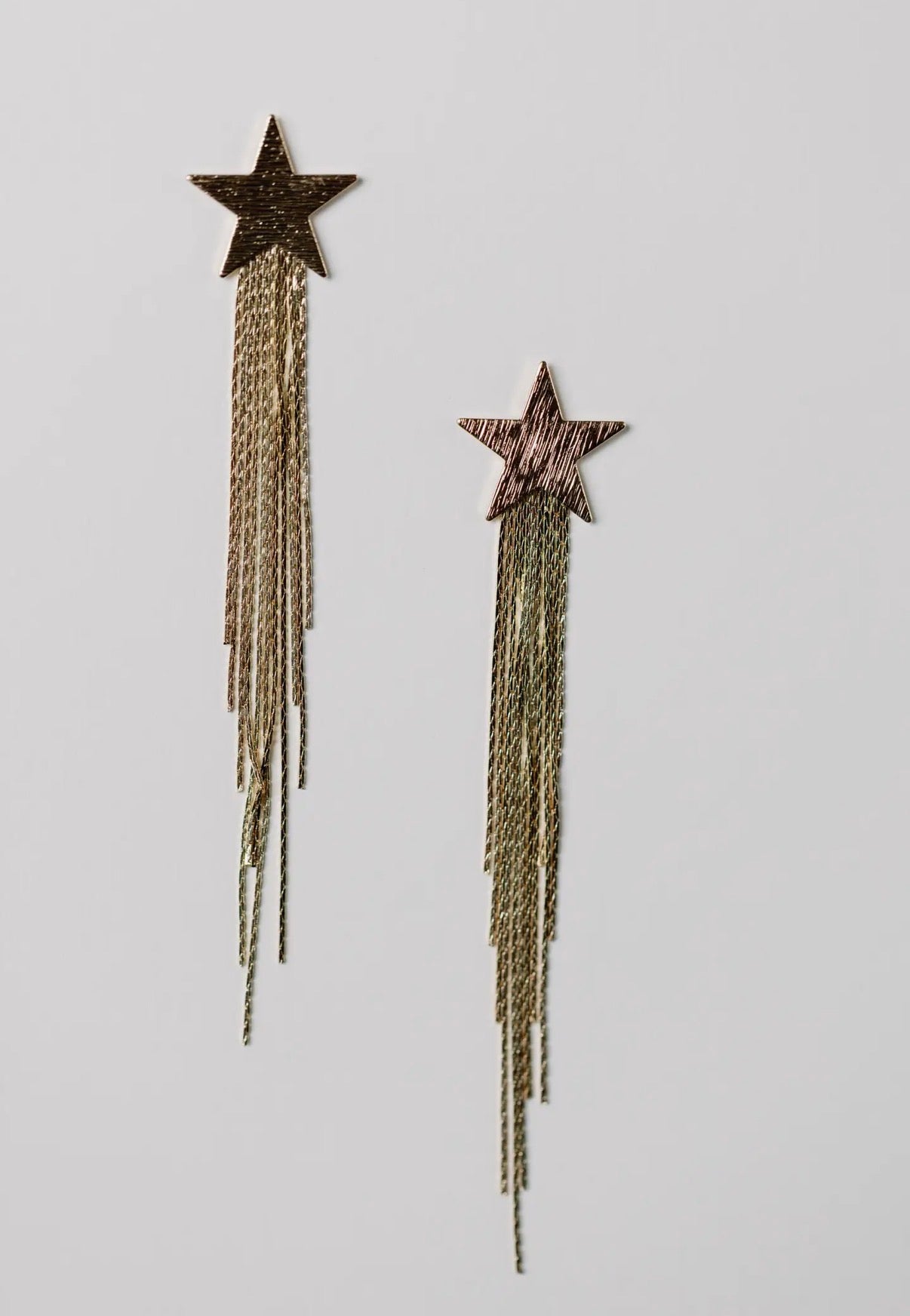 Gold Shooting Star Duster Drop Statement Earrings