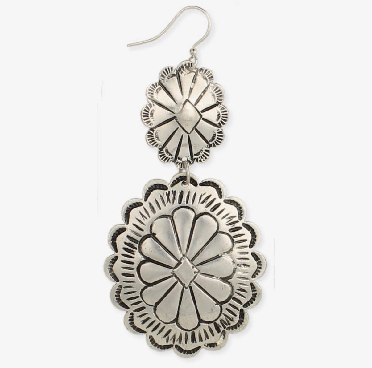 Silver Double Concha
Drop Earrings