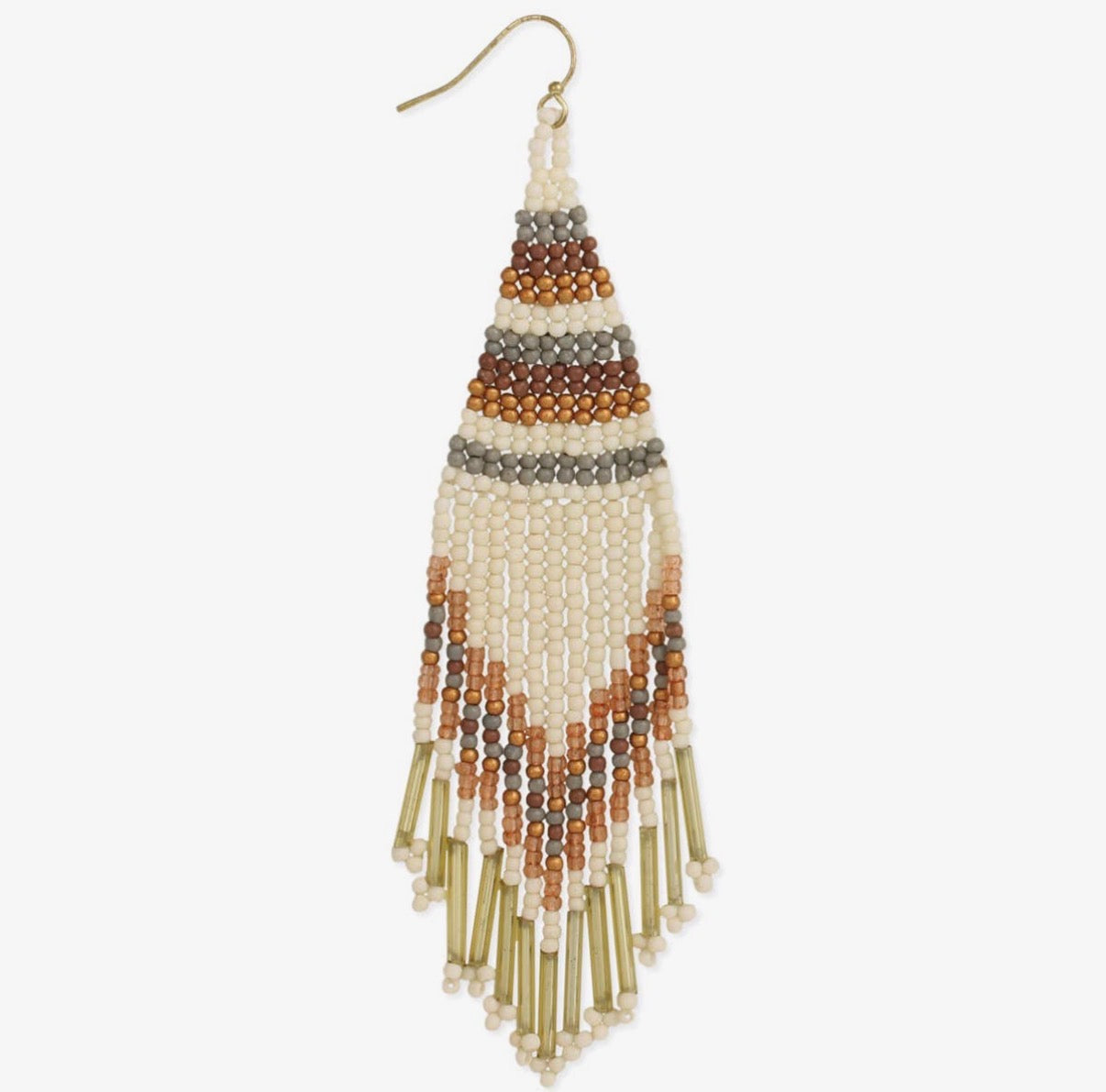 Neutral Tone Fringe Woven
Bead Earring