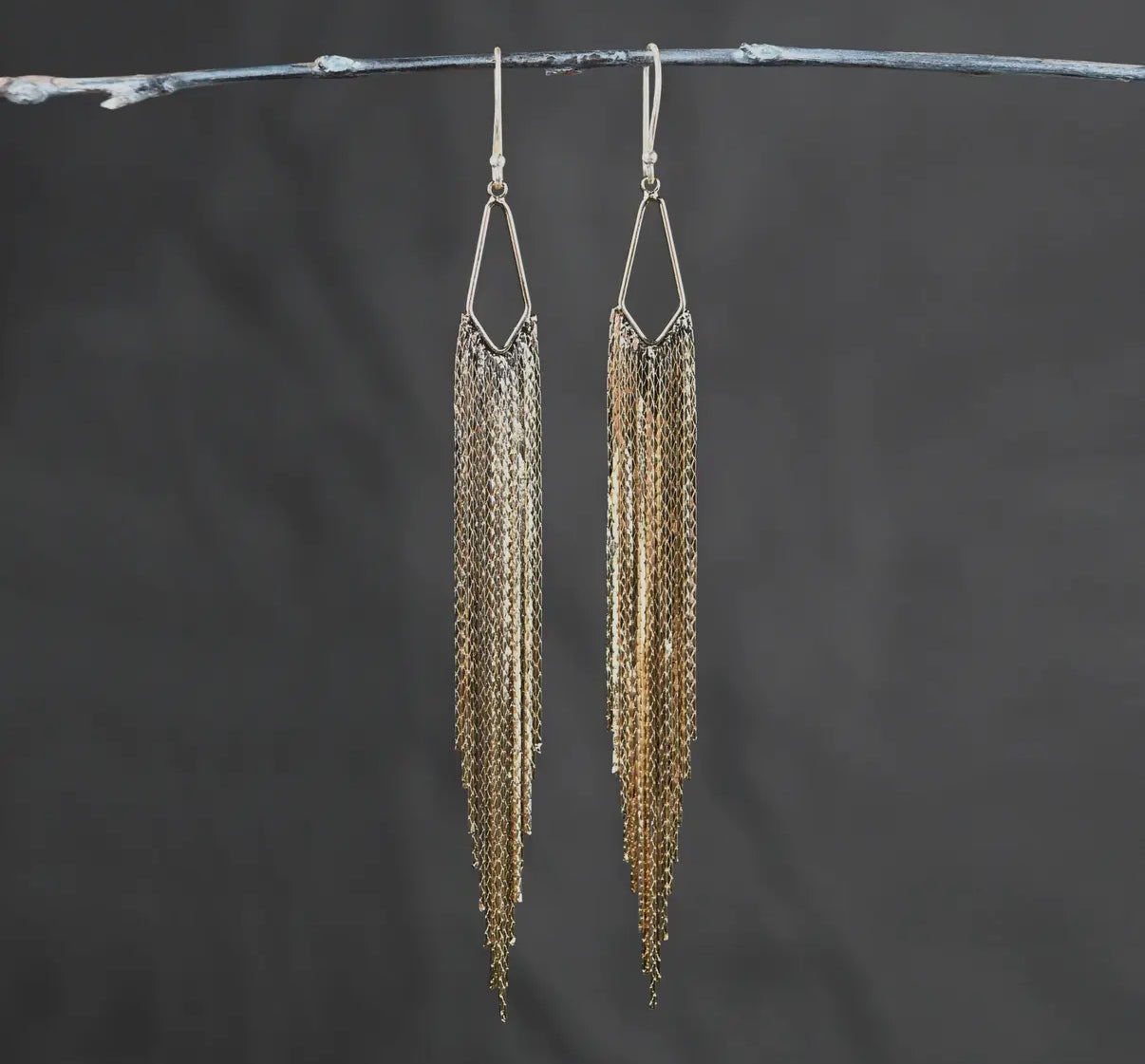 Super Dramatic Golden Mermaid Shimmer Earrings