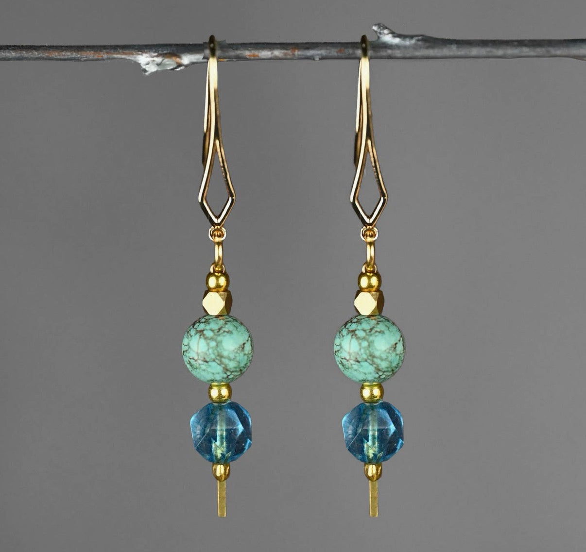 Diamond Hook Western Turquoise Stone Combo
Earrings