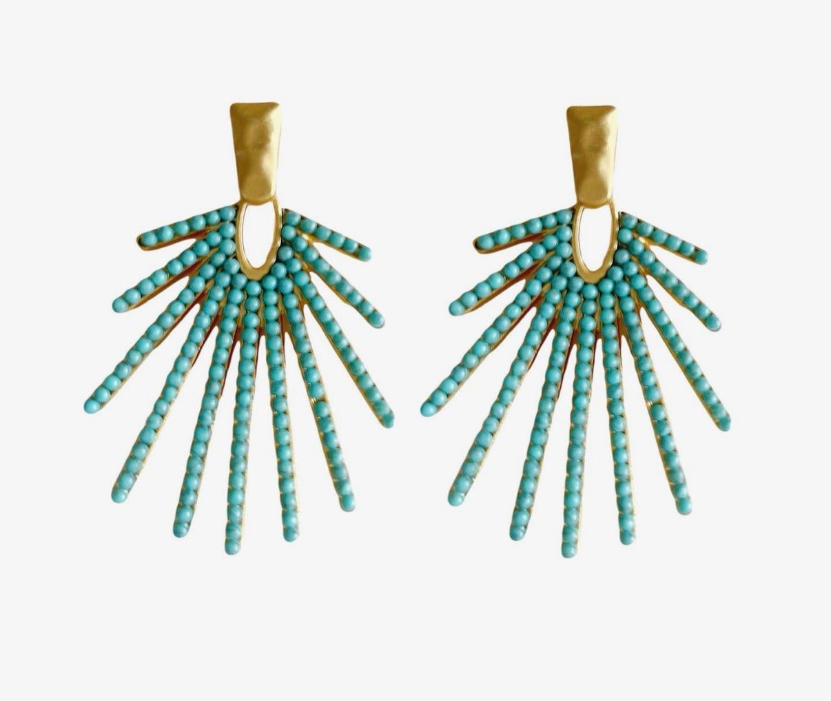 Turquoise Sunburst Drop Earrings