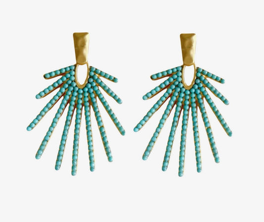 Turquoise Sunburst Drop Earrings