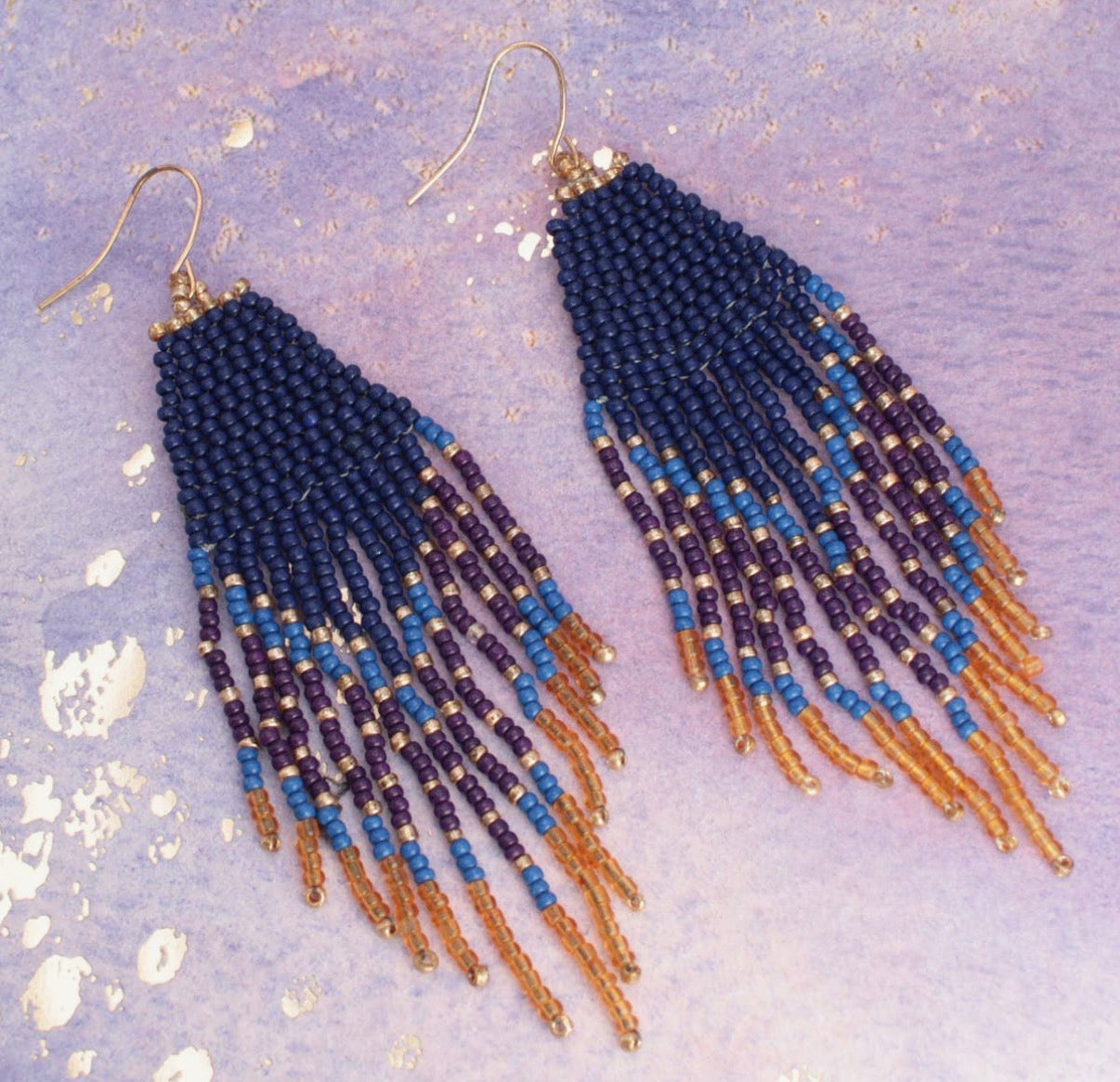 Blue Moods Beaded
Fringe Earrings