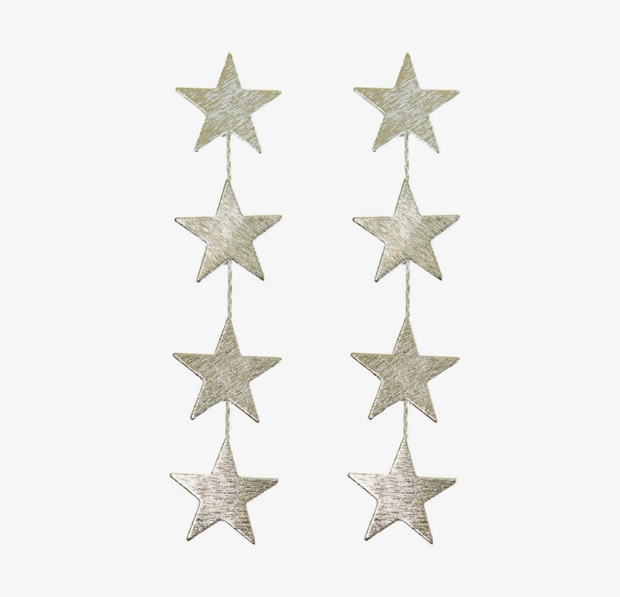 Silver Star Duster Drop Earrings