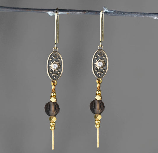 Vintage Cast Sun & Moon
W/Semi Precious Stick
Option Earring